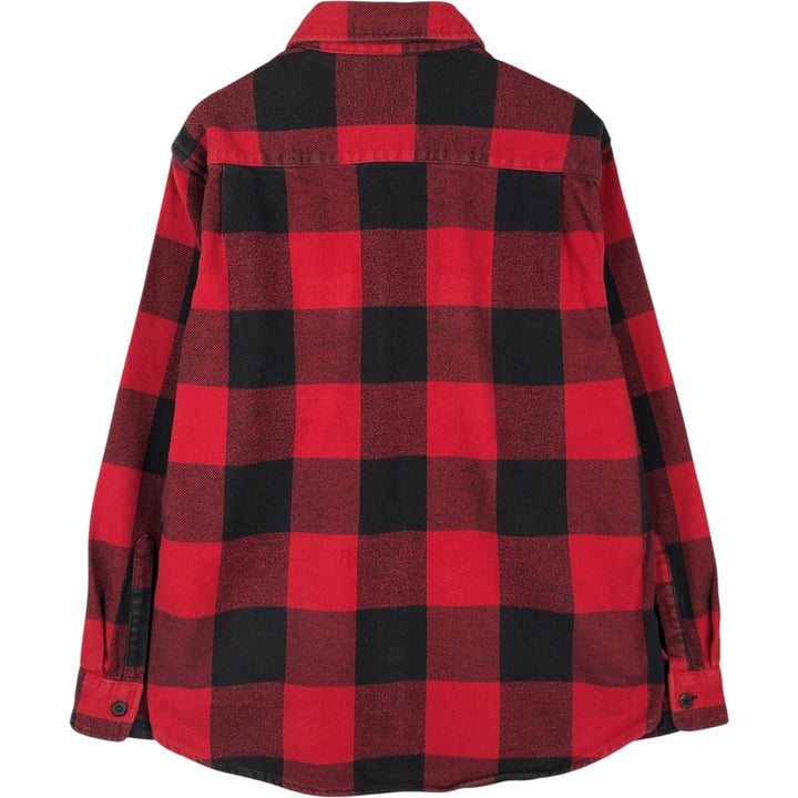 St. John's Bay Classic Fit Buffalo Check Long-Sleeve Flannel Check Shirt (Men's Size L) cotton red type Vintage Second Hand