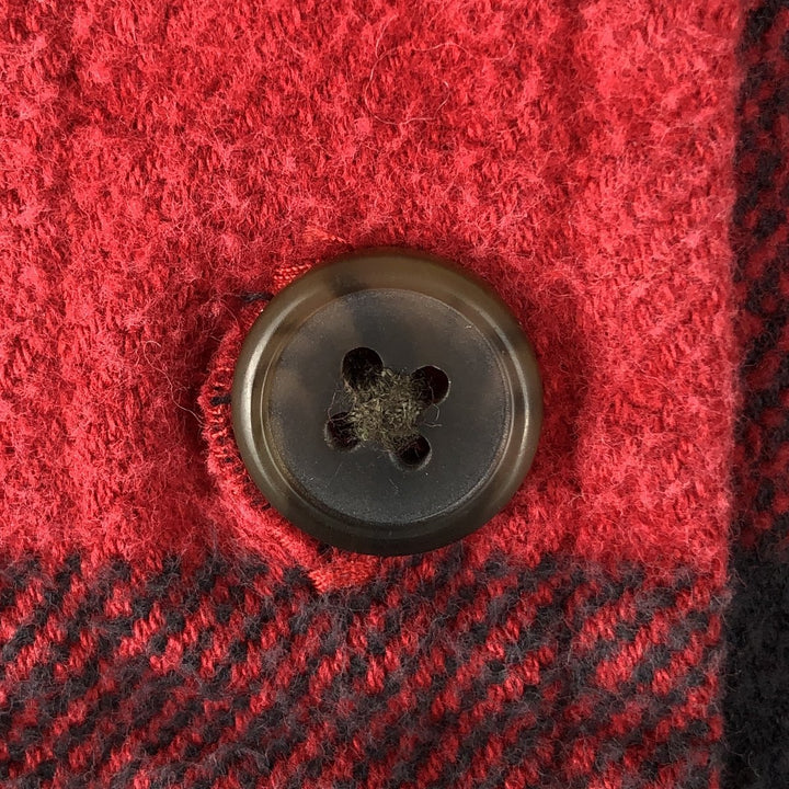 St. John's Bay Classic Fit Buffalo Check Long-Sleeve Flannel Check Shirt (Men's Size L) cotton red type Vintage Second Hand