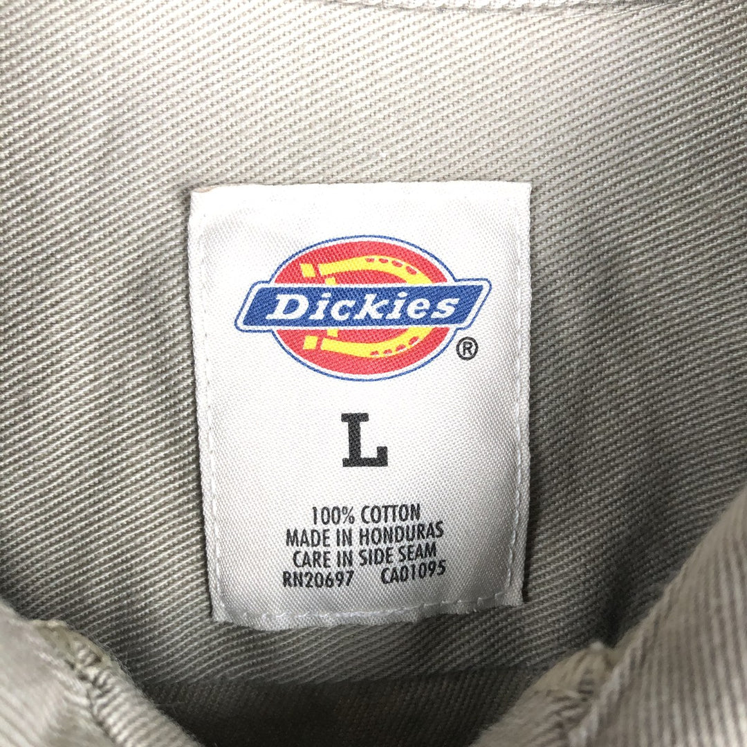 Dickies long-sleeved work shirt, boxy, men's size L cotton Beige type Vintage Second Hand