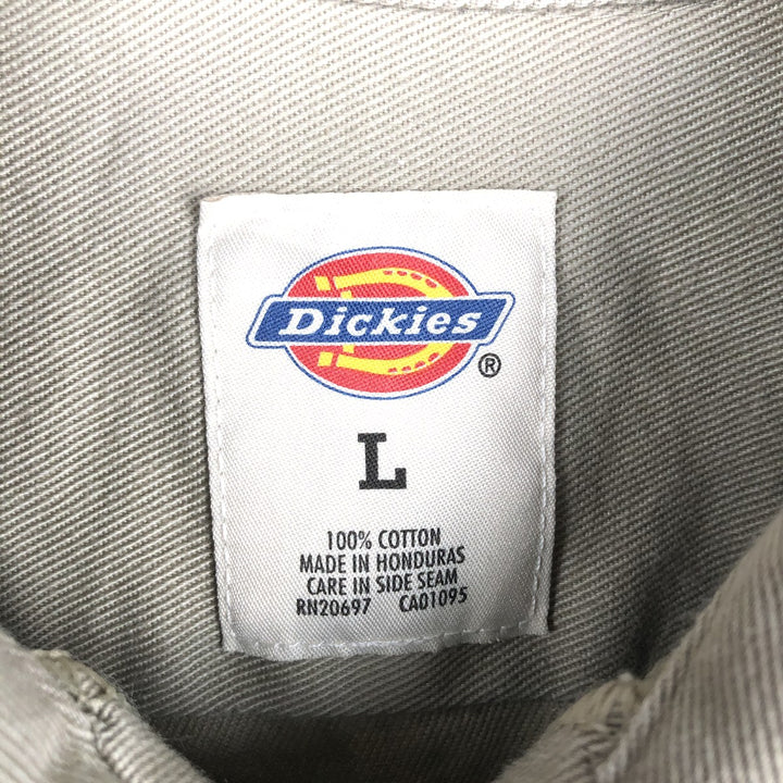 Dickies long-sleeved work shirt, boxy, men's size L cotton Beige type Vintage Second Hand