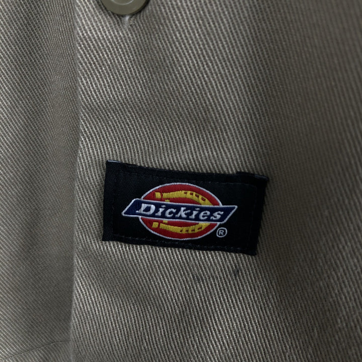 Dickies long-sleeved work shirt, boxy, men's size L cotton Beige type Vintage Second Hand