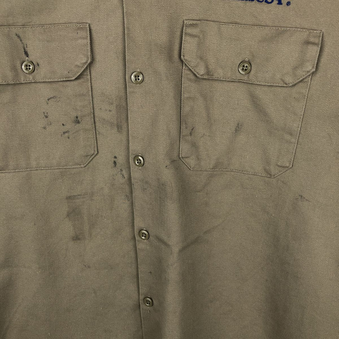 Dickies long-sleeved work shirt, boxy, men's size L cotton Beige type Vintage Second Hand