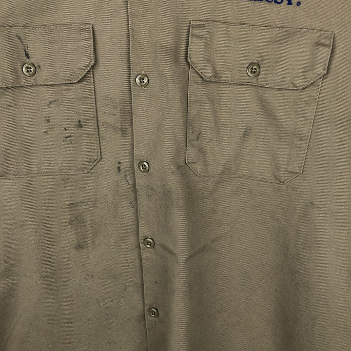 Dickies long-sleeved work shirt, boxy, men's size L cotton Beige type Vintage Second Hand