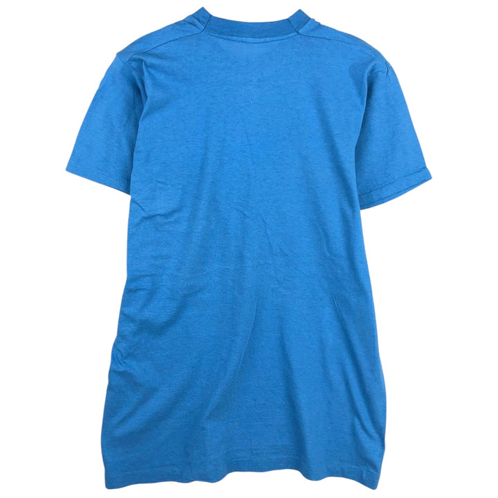 Vintage 1980'S Fruit of the Loom plain pocket T-shirt, made in the USA, size L, men's cotton blue type Vintage Second Hand