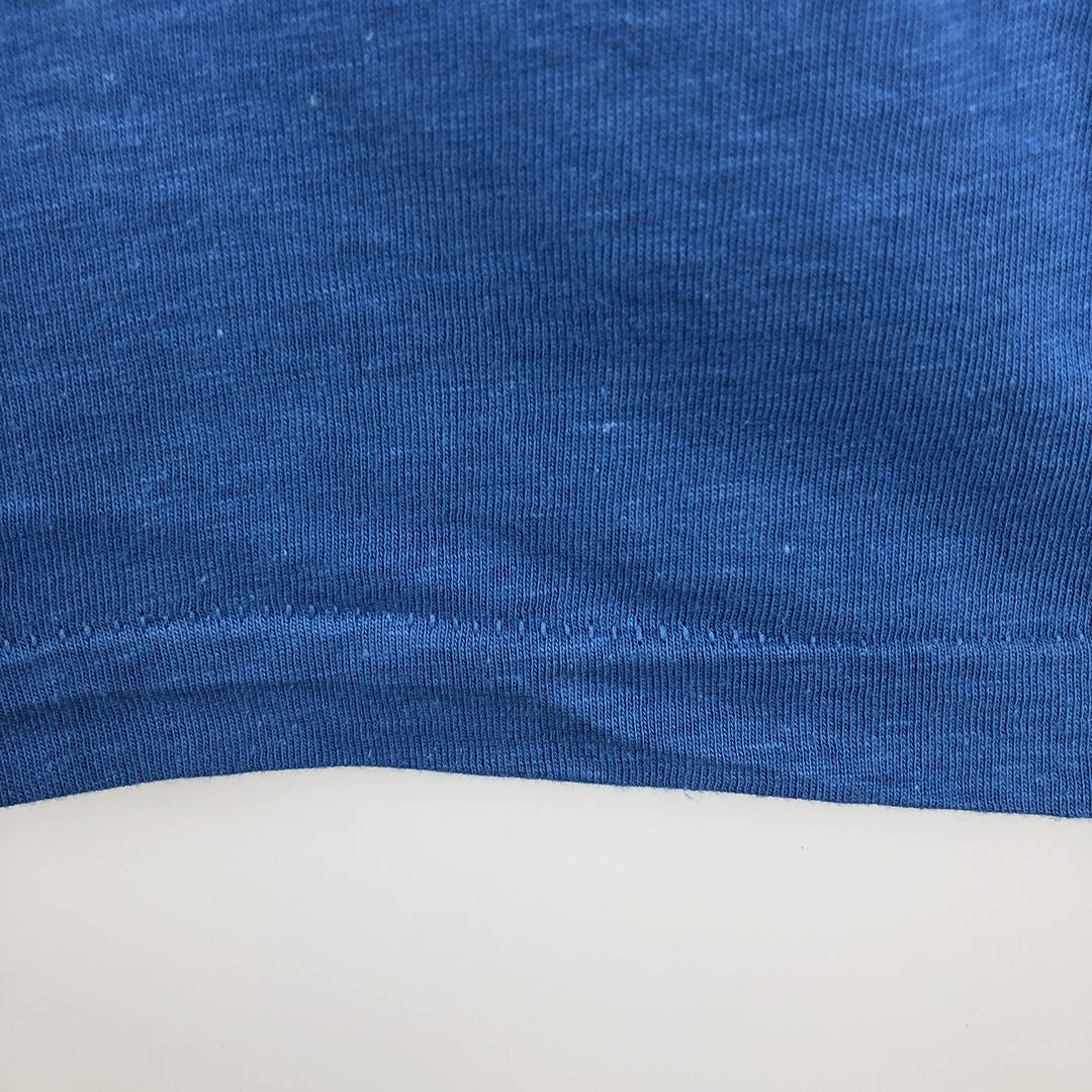 Vintage 1980'S Fruit of the Loom plain pocket T-shirt, made in the USA, size L, men's cotton blue type Vintage Second Hand