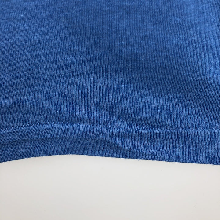 Vintage 1980'S Fruit of the Loom plain pocket T-shirt, made in the USA, size L, men's cotton blue type Vintage Second Hand