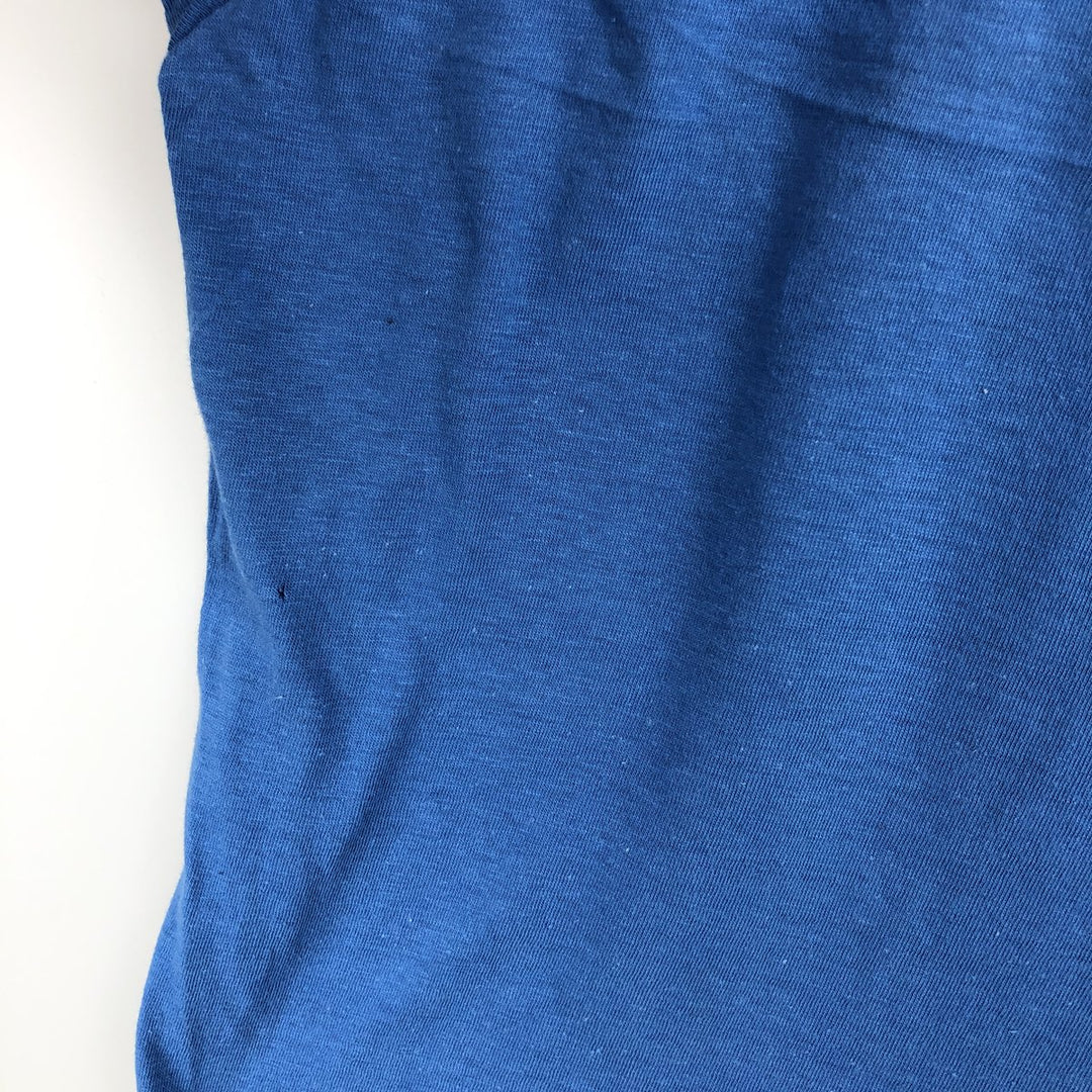Vintage 1980'S Fruit of the Loom plain pocket T-shirt, made in the USA, size L, men's cotton blue type Vintage Second Hand