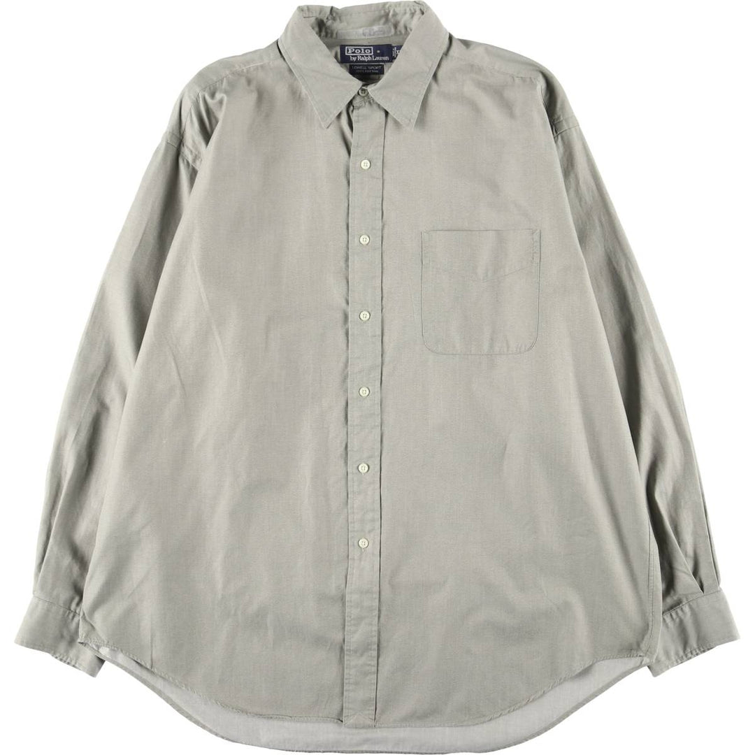 Ralph Lauren POLO by Ralph Lauren LOWELL SPORT long-sleeved cotton shirt, men's size XL cotton Khaki type sage green Vintage Second Hand