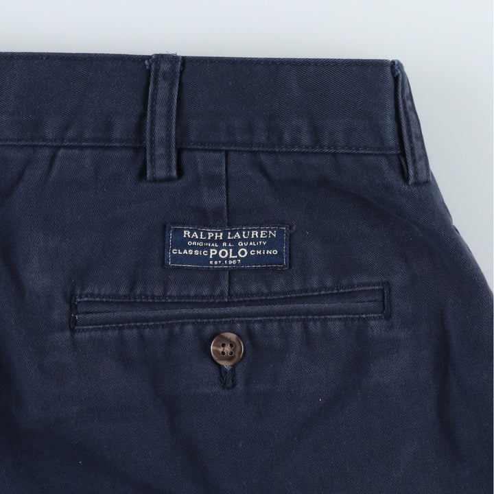Ralph Lauren POLO by Ralph Lauren ANDREW SHORT Two-pleat chino shorts, short pants, men's size W36 cotton navy blue type Vintage Second Hand
