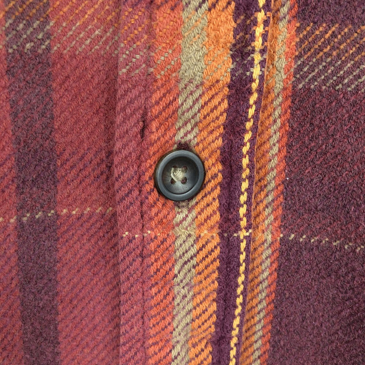 90s-00'S St. John's Bay Long-Sleeve Heavy Flannel Check Shirt, Men's Size L (approx.) cotton red type Vintage Second Hand