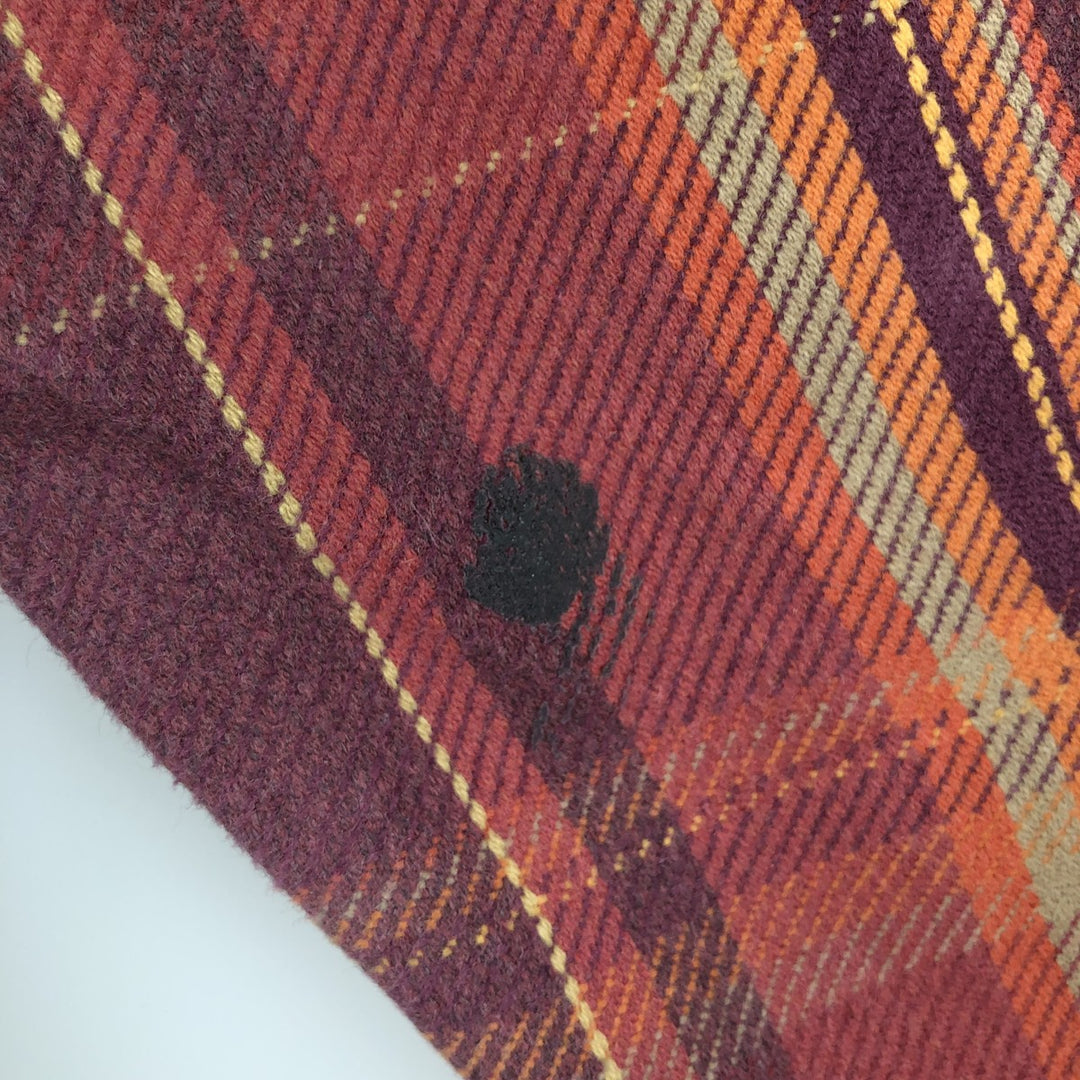 90s-00'S St. John's Bay Long-Sleeve Heavy Flannel Check Shirt, Men's Size L (approx.) cotton red type Vintage Second Hand