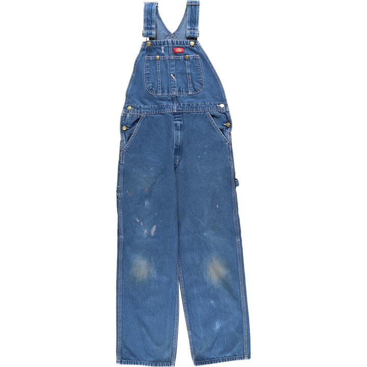 Dickies denim overalls, men's size W30 (approx.) cotton blue type Vintage Second Hand