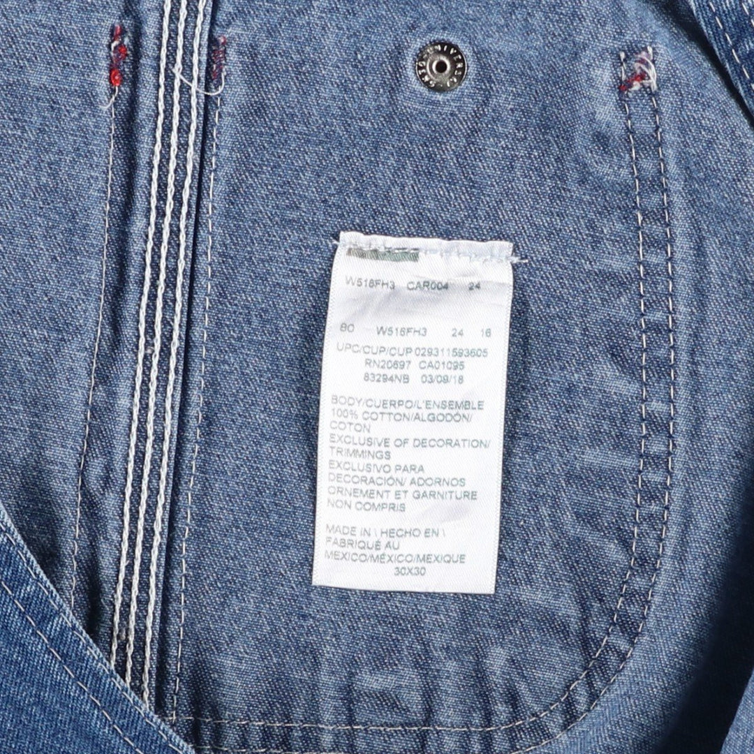 Dickies denim overalls, men's size W30 (approx.) cotton blue type Vintage Second Hand