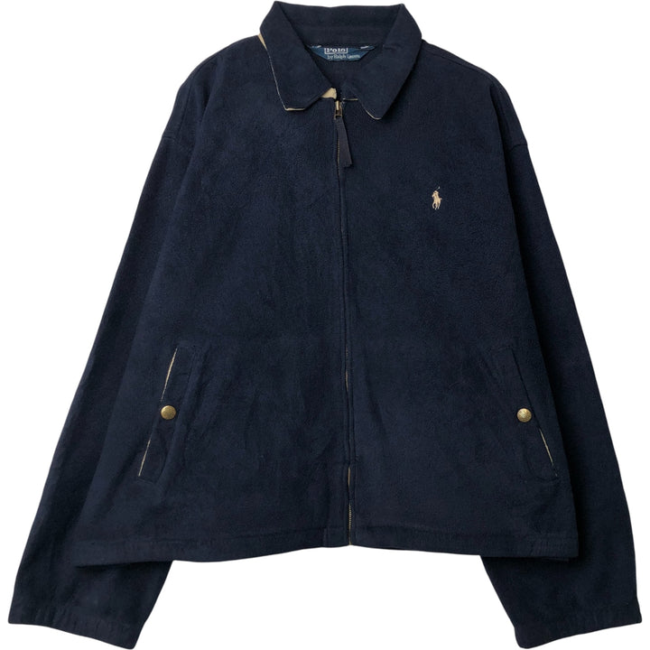 Ralph Lauren POLO by Ralph Lauren Swing-Top Fleece Jacket, Men's XXL polyester navy blue type Vintage Second Hand