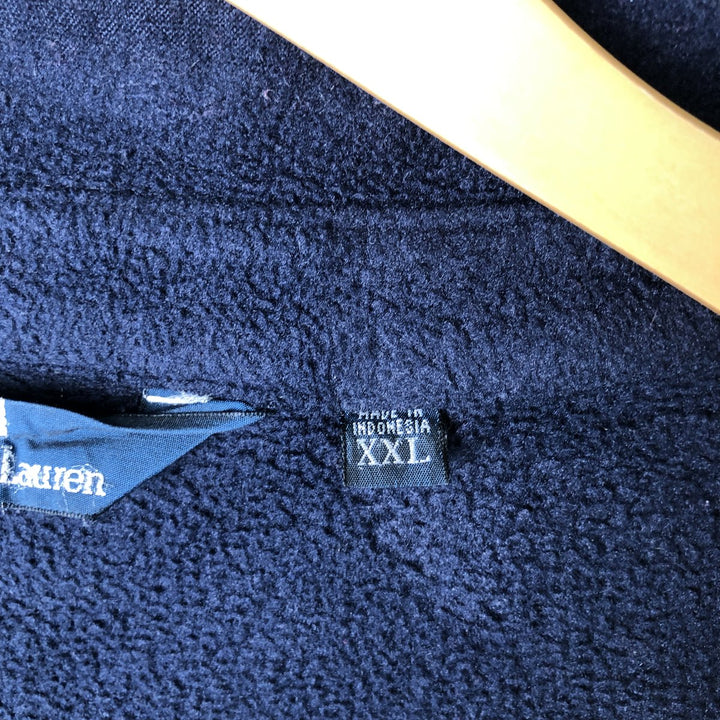 Ralph Lauren POLO by Ralph Lauren Swing-Top Fleece Jacket, Men's XXL polyester navy blue type Vintage Second Hand