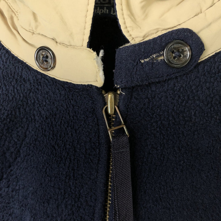 Ralph Lauren POLO by Ralph Lauren Swing-Top Fleece Jacket, Men's XXL polyester navy blue type Vintage Second Hand