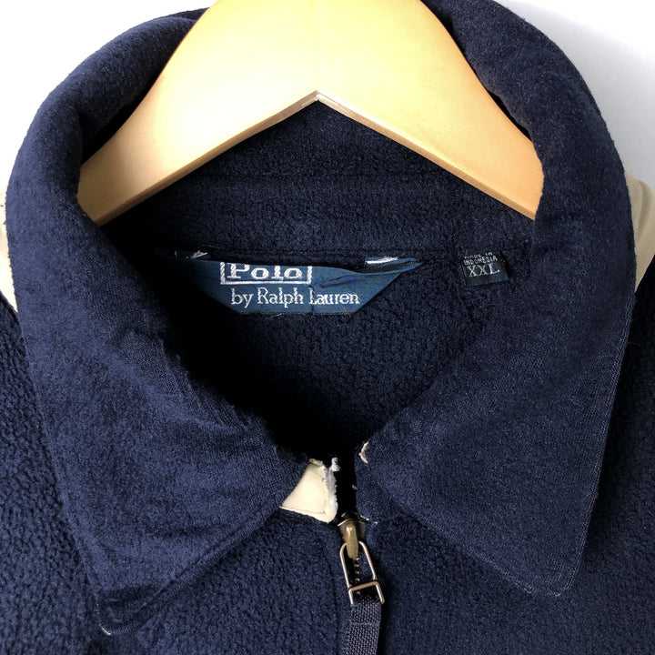 Ralph Lauren POLO by Ralph Lauren Swing-Top Fleece Jacket, Men's XXL polyester navy blue type Vintage Second Hand