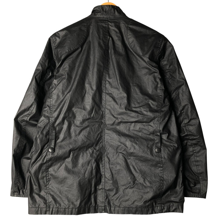 2000'S Barbour INTERNATIONAL waxed cotton oiled jacket, men's size L Waxed cotton black type Vintage Second Hand