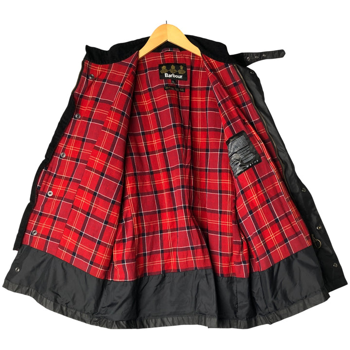 2000'S Barbour INTERNATIONAL waxed cotton oiled jacket, men's size L Waxed cotton black type Vintage Second Hand