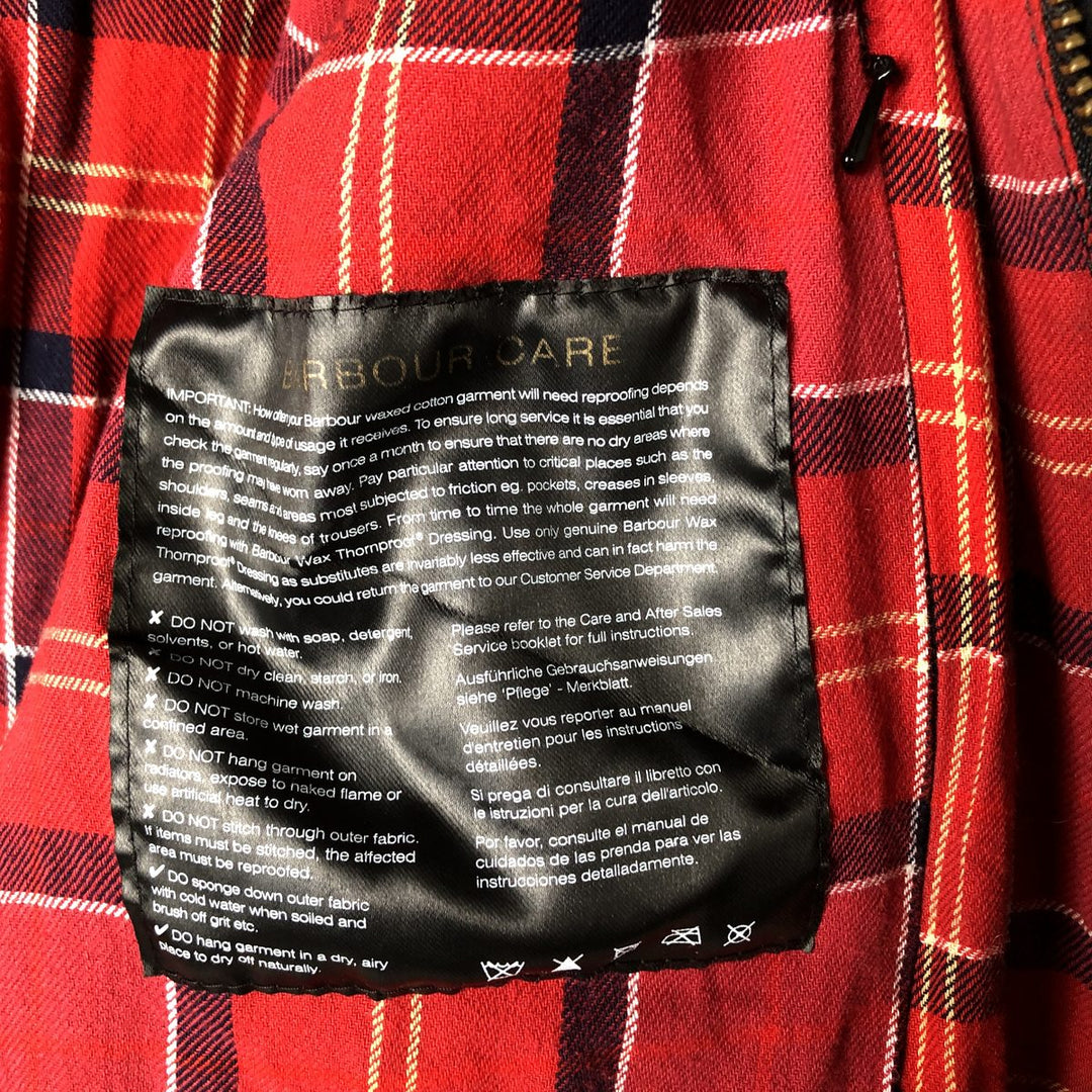 2000'S Barbour INTERNATIONAL waxed cotton oiled jacket, men's size L Waxed cotton black type Vintage Second Hand