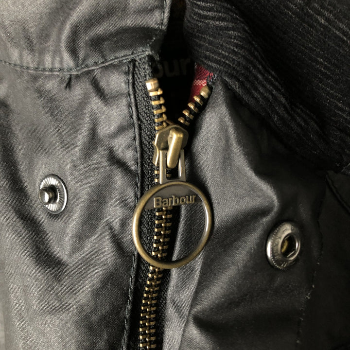 2000'S Barbour INTERNATIONAL waxed cotton oiled jacket, men's size L Waxed cotton black type Vintage Second Hand