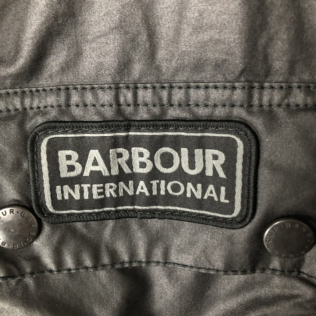 2000'S Barbour INTERNATIONAL waxed cotton oiled jacket, men's size L Waxed cotton black type Vintage Second Hand