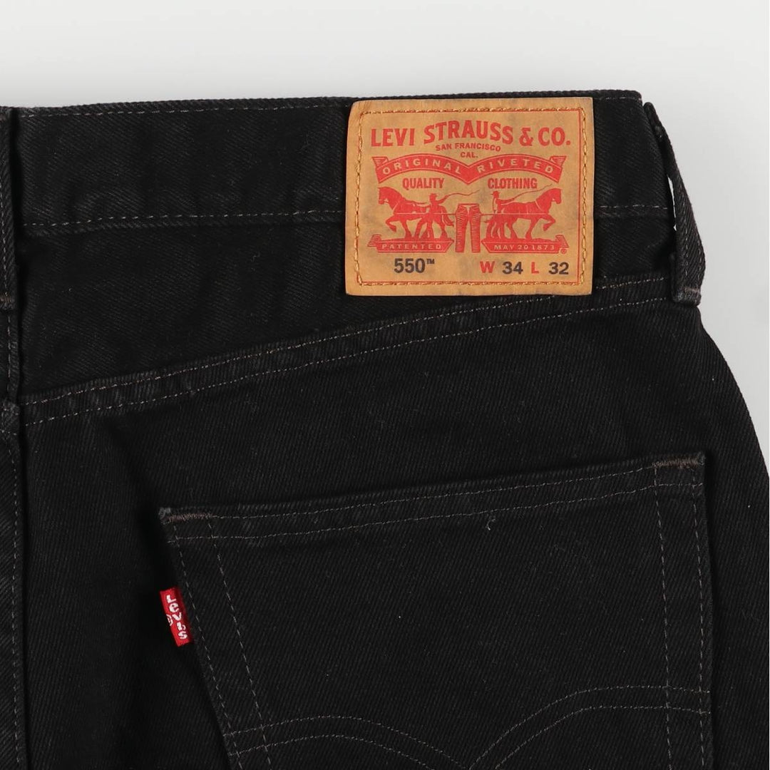 Levi's 550 Black Denim Tapered Denim Pants Men's W34 cotton black type Vintage Second Hand