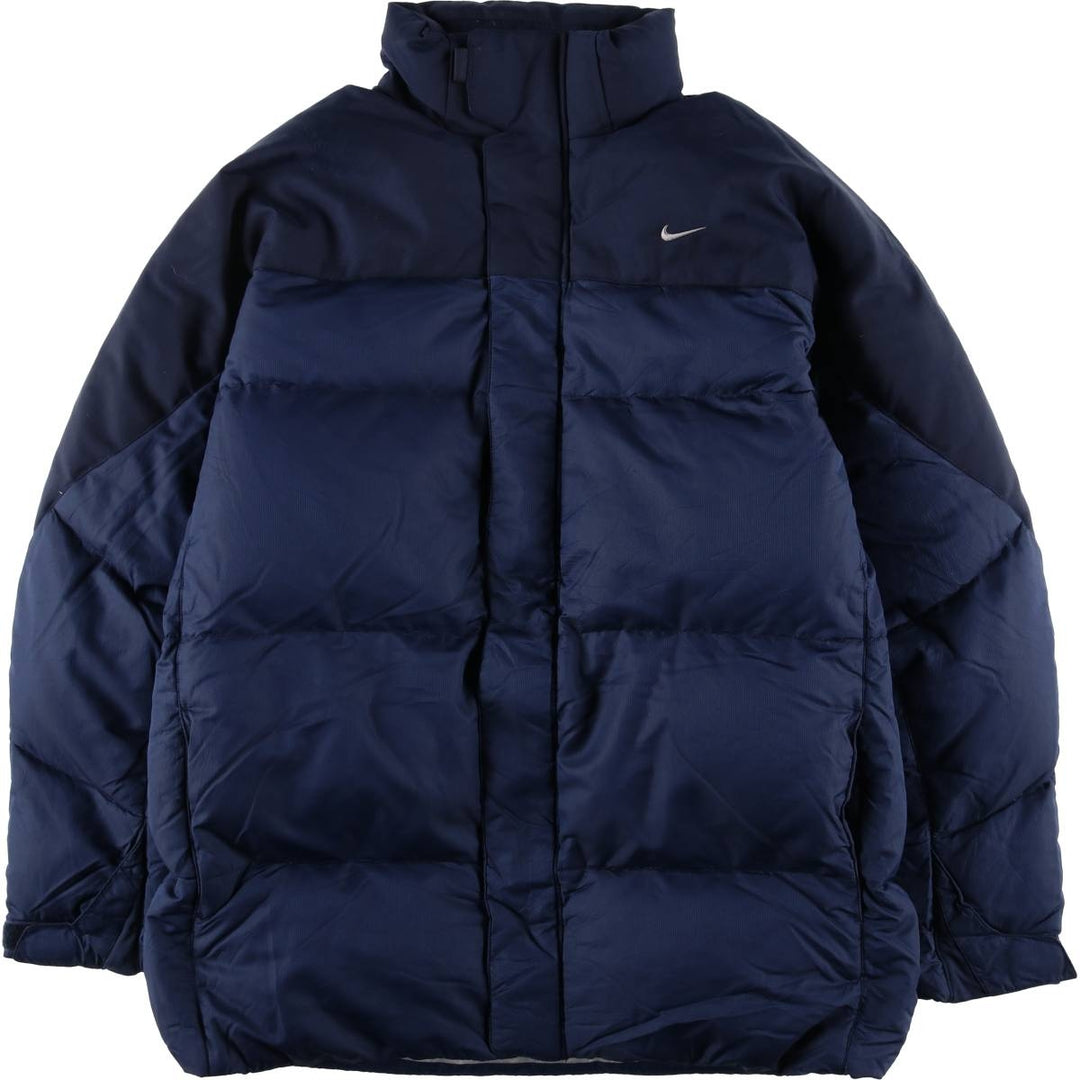 2000'S Nike Down Jacket, Men's Size L polyester navy blue type Vintage Second Hand