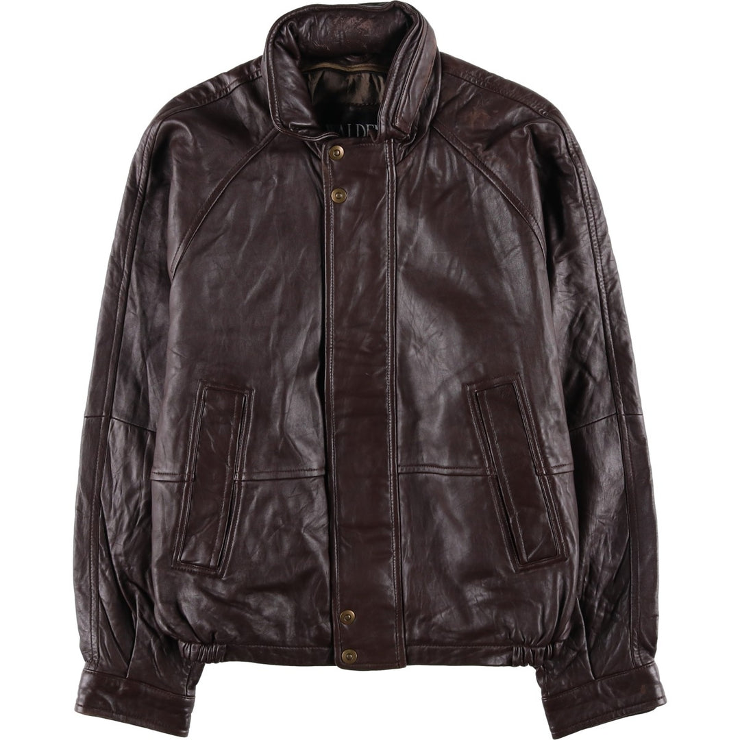 WALDEN Padded Leather Blouson, Men's Size L genuine leather brown type Vintage Second Hand