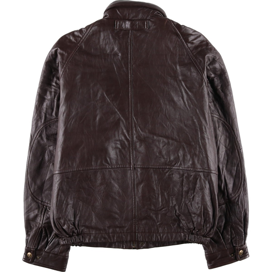 WALDEN Padded Leather Blouson, Men's Size L genuine leather brown type Vintage Second Hand