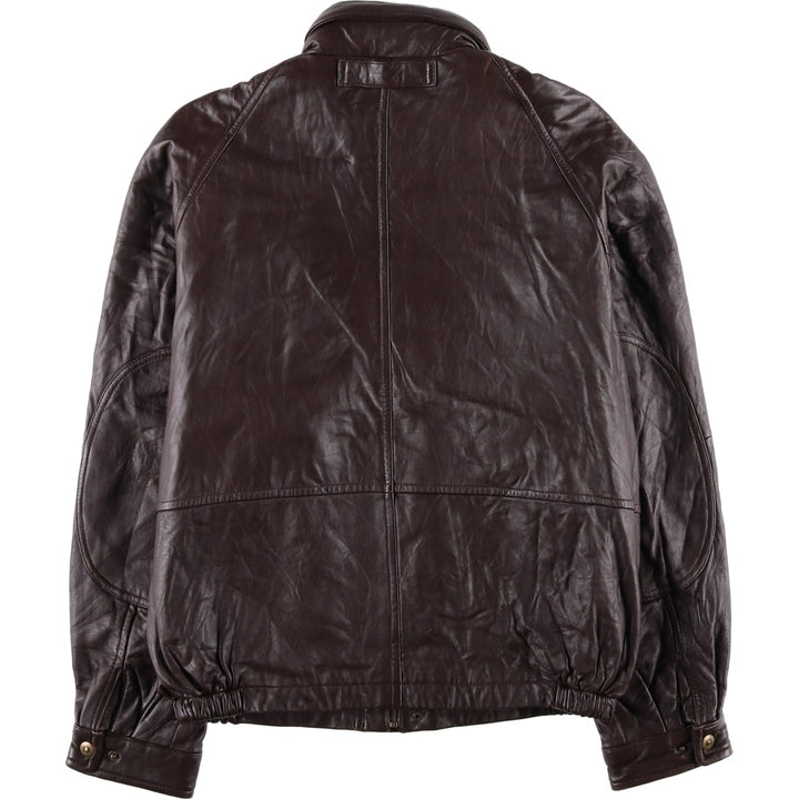 WALDEN Padded Leather Blouson, Men's Size L genuine leather brown type Vintage Second Hand