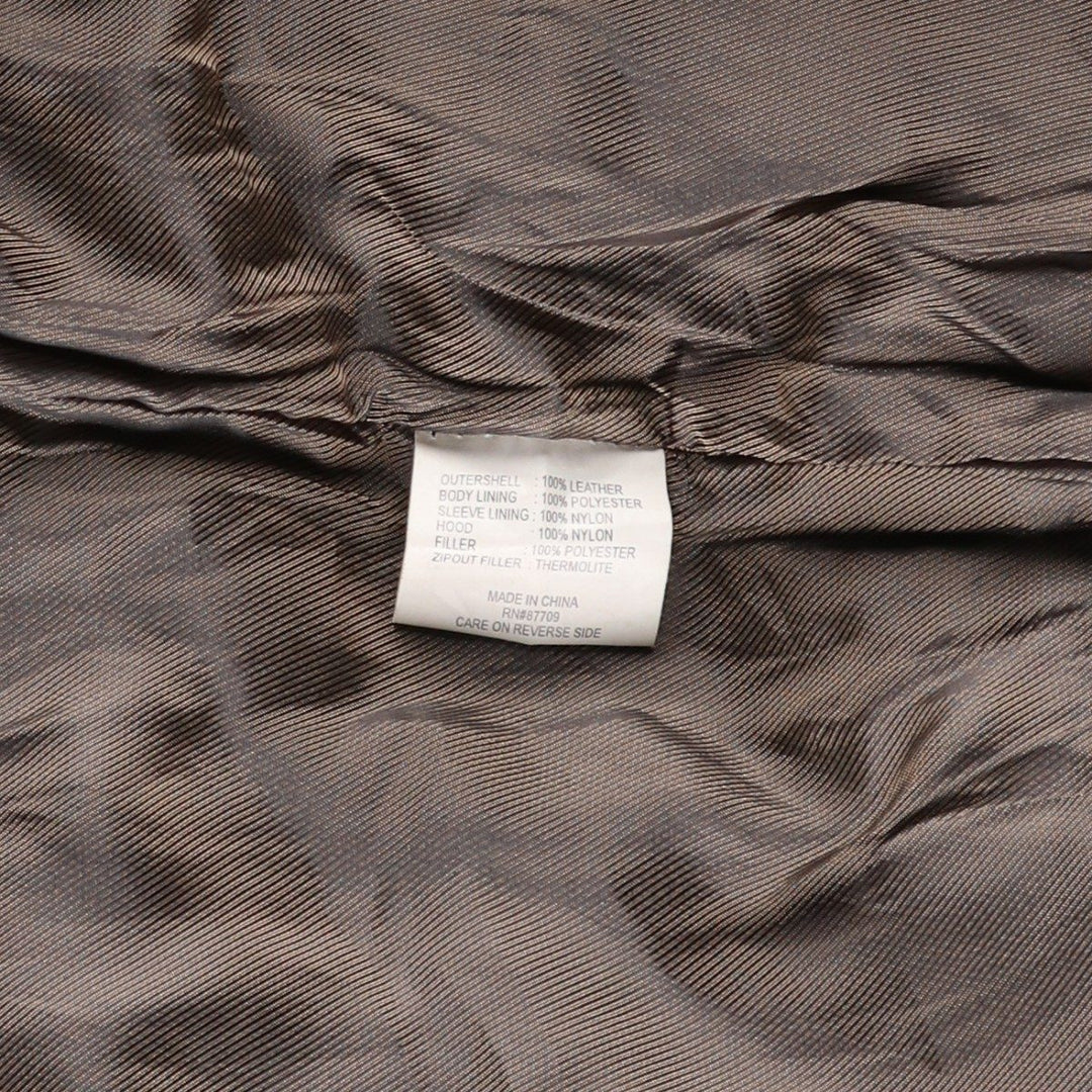 WALDEN Padded Leather Blouson, Men's Size L genuine leather brown type Vintage Second Hand