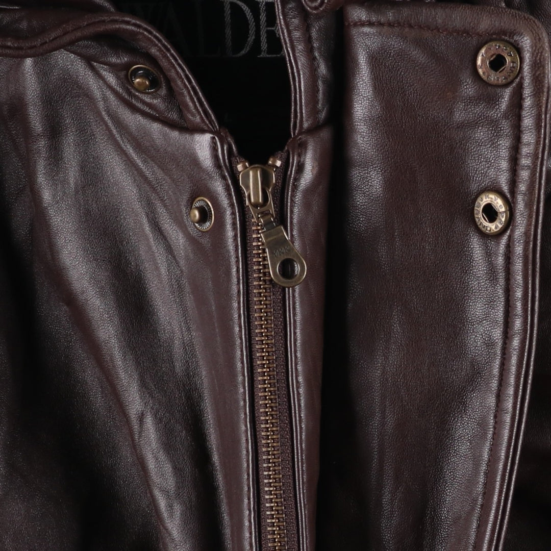 WALDEN Padded Leather Blouson, Men's Size L genuine leather brown type Vintage Second Hand