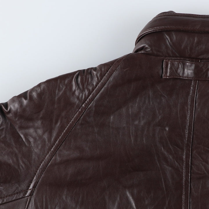 WALDEN Padded Leather Blouson, Men's Size L genuine leather brown type Vintage Second Hand