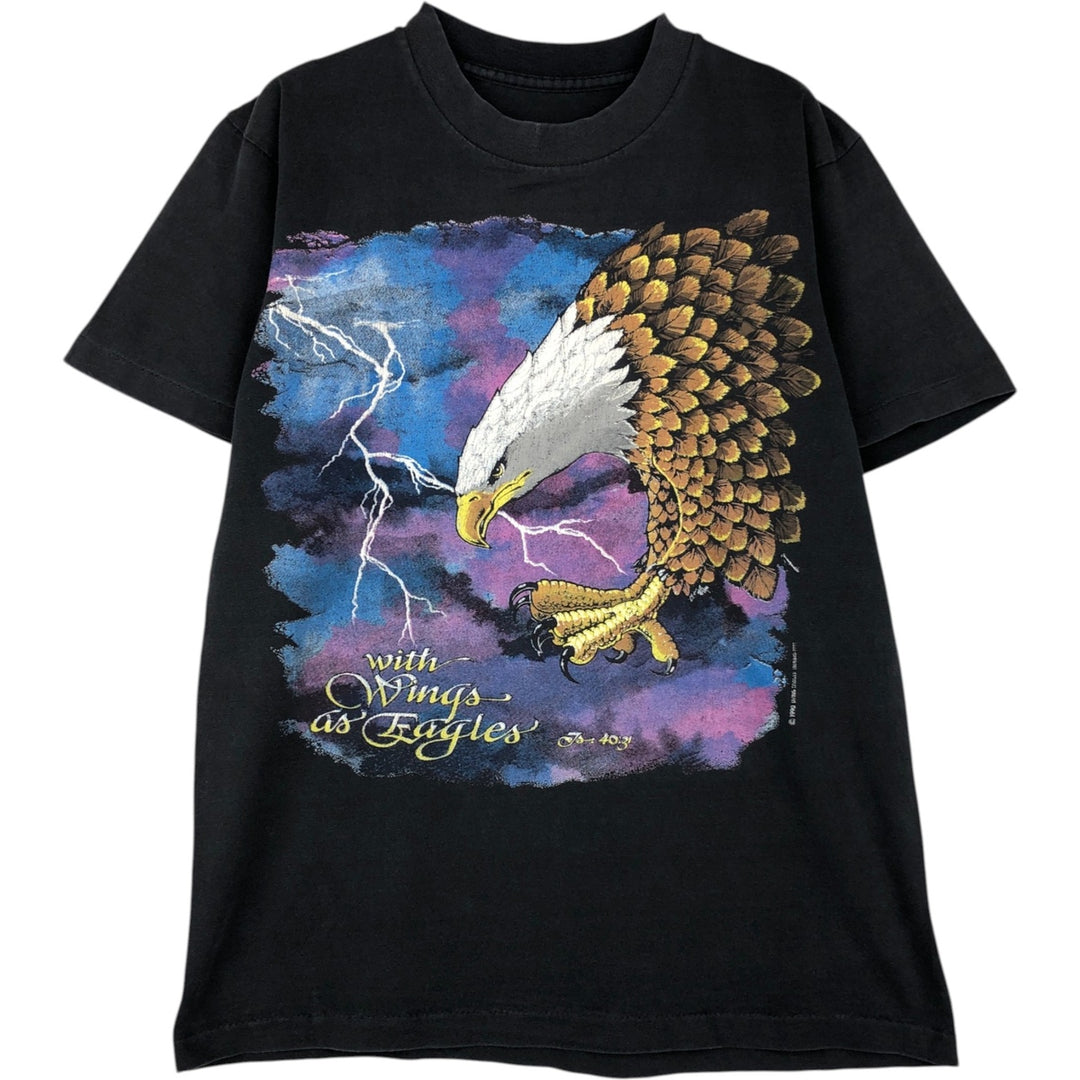 90'S Eagle Pattern Animal T-Shirt, Men's Size S (Equivalent), Vintage unclear black type Vintage Second Hand
