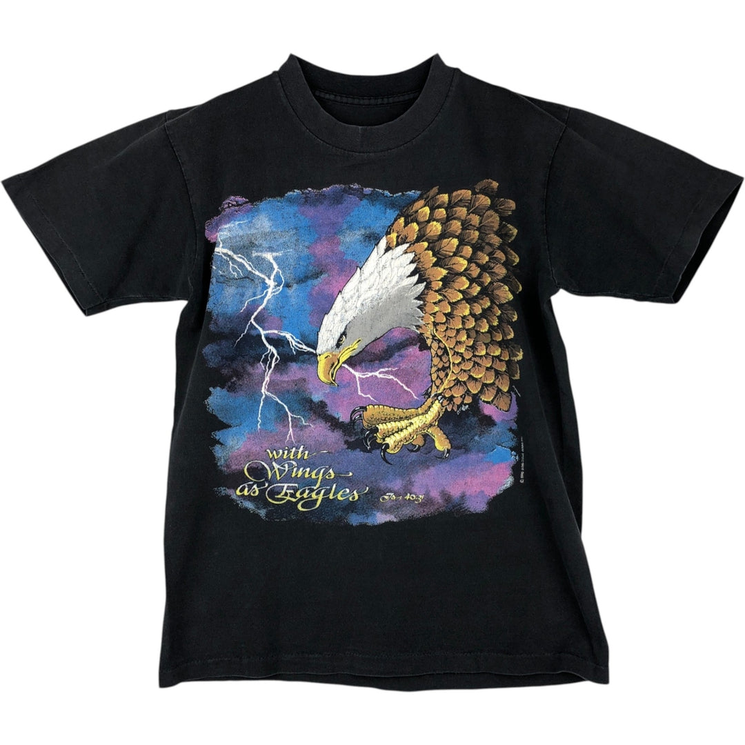 90'S Eagle Pattern Animal T-Shirt, Men's Size S (Equivalent), Vintage unclear black type Vintage Second Hand