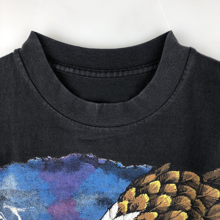 90'S Eagle Pattern Animal T-Shirt, Men's Size S (Equivalent), Vintage unclear black type Vintage Second Hand