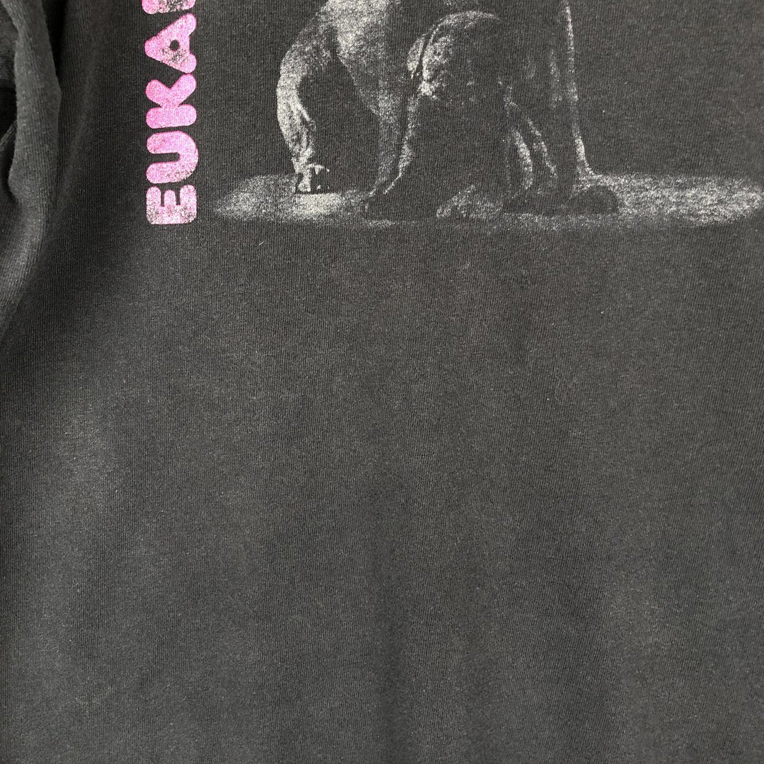 EUKANUBA Dog Print Advertising T-Shirt, Men's Size M (Equivalent), Vintage unclear black type Vintage Second Hand