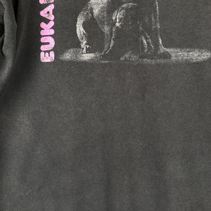 EUKANUBA Dog Print Advertising T-Shirt, Men's Size M (Equivalent), Vintage unclear black type Vintage Second Hand
