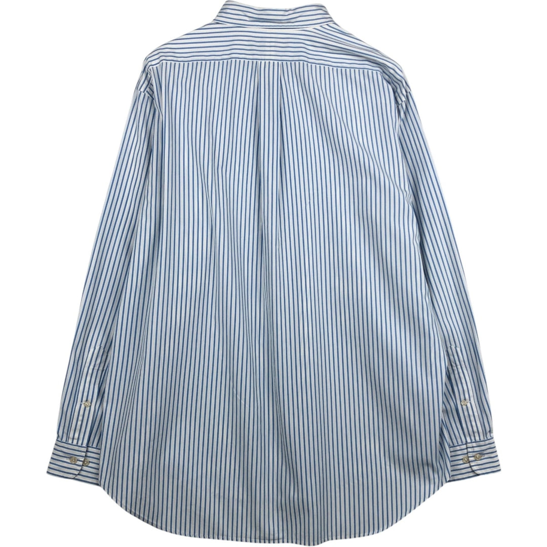 Ralph Lauren CLASSIC FIT Long-Sleeve Button-Down Striped Shirt, Size XL (Men's XL equivalent) cotton white type Vintage Second Hand