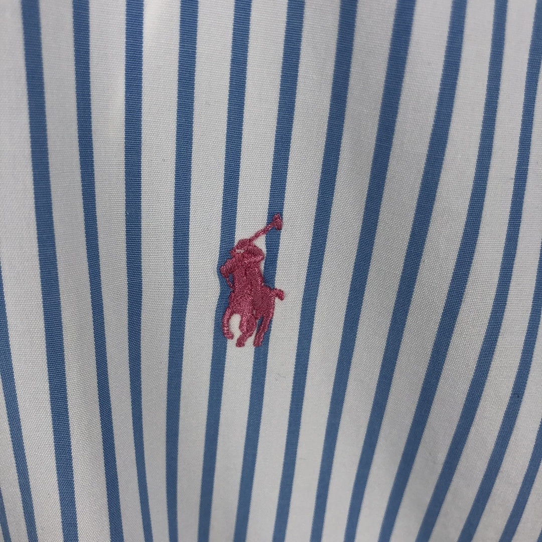 Ralph Lauren CLASSIC FIT Long-Sleeve Button-Down Striped Shirt, Size XL (Men's XL equivalent) cotton white type Vintage Second Hand