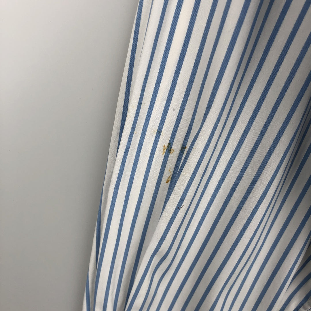 Ralph Lauren CLASSIC FIT Long-Sleeve Button-Down Striped Shirt, Size XL (Men's XL equivalent) cotton white type Vintage Second Hand