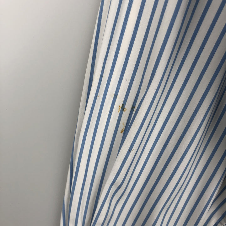 Ralph Lauren CLASSIC FIT Long-Sleeve Button-Down Striped Shirt, Size XL (Men's XL equivalent) cotton white type Vintage Second Hand