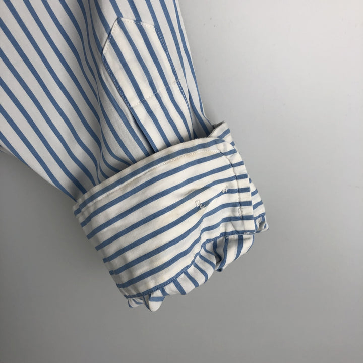 Ralph Lauren CLASSIC FIT Long-Sleeve Button-Down Striped Shirt, Size XL (Men's XL equivalent) cotton white type Vintage Second Hand