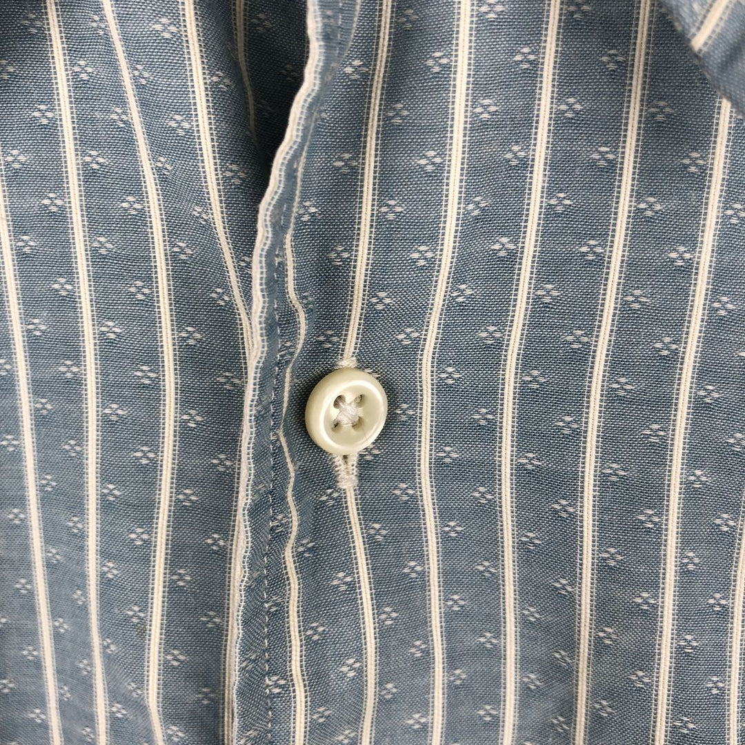 Ralph Lauren POLO by Ralph Lauren MERRIN Long-Sleeve Cotton Stripe Shirt, Men's Size XL (approx.) cotton Blue type light blue Vintage Second Hand
