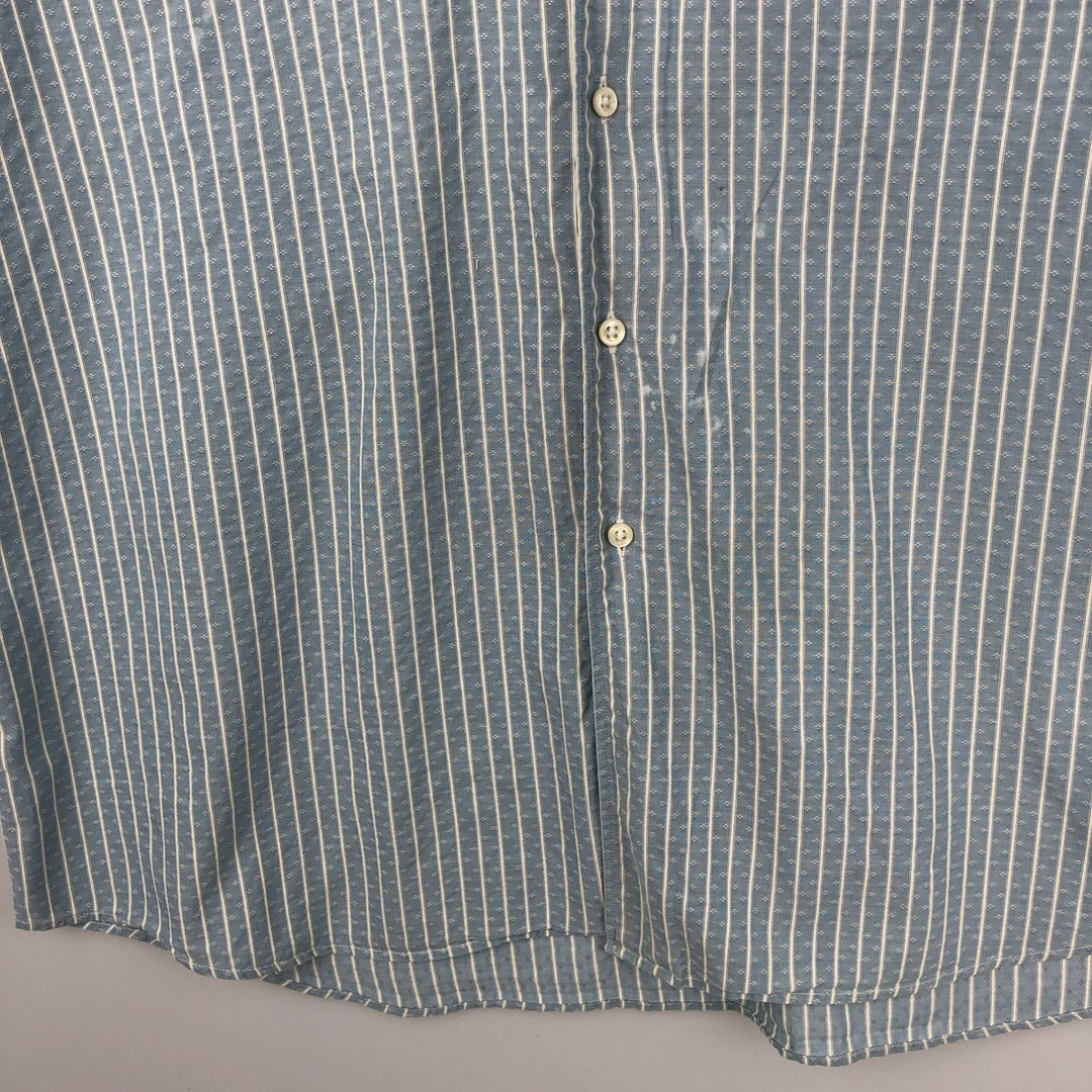 Ralph Lauren POLO by Ralph Lauren MERRIN Long-Sleeve Cotton Stripe Shirt, Men's Size XL (approx.) cotton Blue type light blue Vintage Second Hand