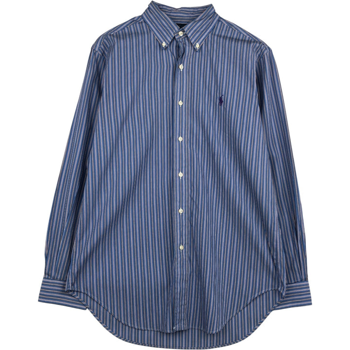 Ralph Lauren Classic Fit Multi Stripe Long Sleeve Button Down Striped Shirt Men's Size L cotton blue type Vintage Second Hand