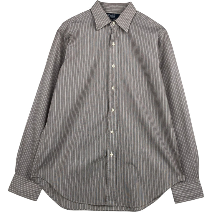 Ralph Lauren POLO by Ralph Lauren ANDREW Long Sleeve Cotton Striped Shirt Men's L cotton white type Vintage Second Hand