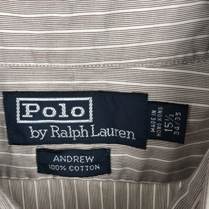 Ralph Lauren POLO by Ralph Lauren ANDREW Long Sleeve Cotton Striped Shirt Men's L cotton white type Vintage Second Hand