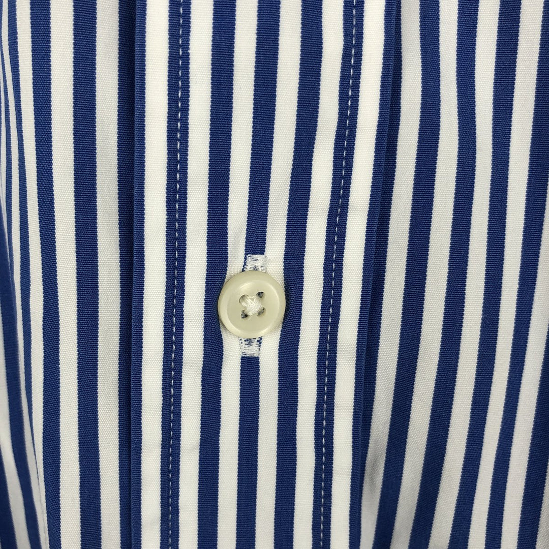 Ralph Lauren Classic Fit Long Sleeve Button Down Striped Shirt Men's Size L cotton blue type Vintage Second Hand
